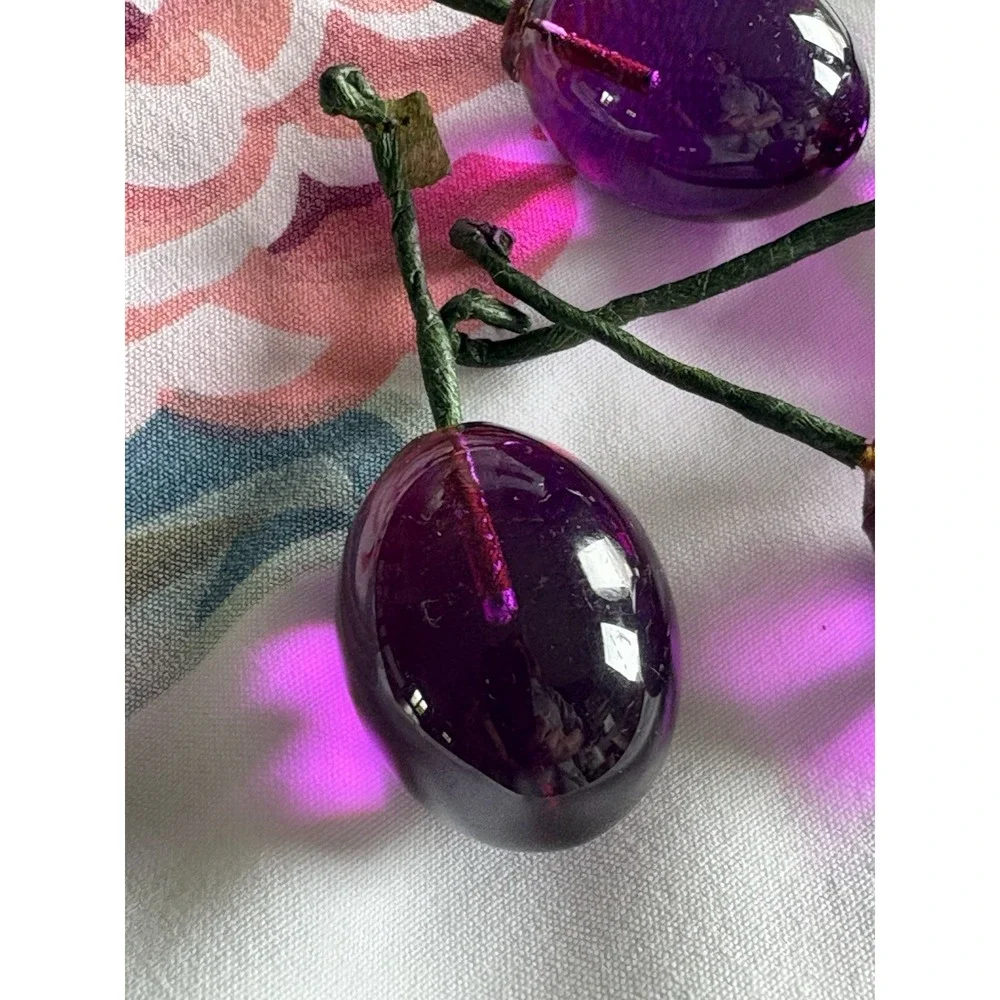 6 Vintage‎ MCM Lucite Acrylic Grapes Parts Loose Purple Cluster Repair Art Deco